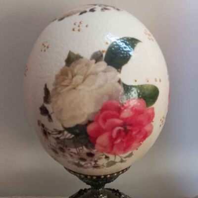 Œuf d’autruche décoratif persan peint à la main – Gol