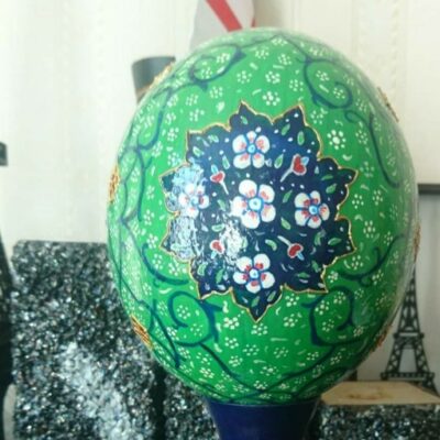 Œuf d’autruche décoratif persan peint à la main – Tazhib