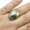 Bague en Argent Hématite Islamique Pierre Précieuse Hadid pour Hommes Alabbas