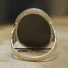 Bague en Argent Hématite Islamique Pierre Précieuse Hadid pour Hommes Asil