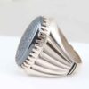 Bague en Argent Hématite Islamique Pierre Précieuse Hadid pour Hommes Hakaki