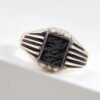 Bague en Argent Hématite Islamique Pierre Précieuse Hadid pour Hommes Milad