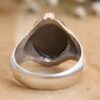 Bague en Argent Hématite Islamique Pierre Précieuse Hadid pour Hommes Allah