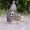 Bague en Argent Hématite Islamique Pierre Précieuse Hadid pour Hommes Raya