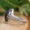 Bague en Argent Hématite Islamique Pierre Précieuse Hadid pour Hommes Yazdan