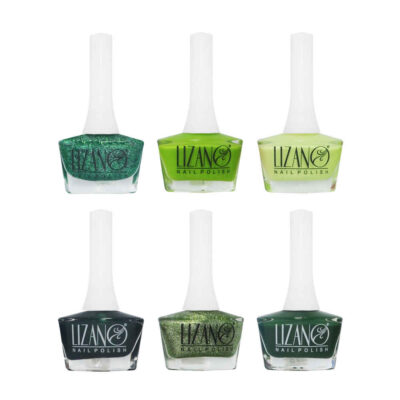 Vernis à ongles Halal finition brillante et pailletée et couleurs forêt respirantes (6x)