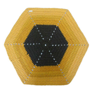 Tapis de sol macramé bohème tissé à la main – Design Hexagonal