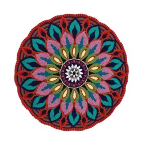 Tapis de sol macramé bohème tissé à la main – Motif Karim