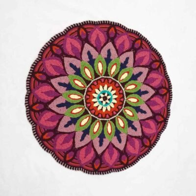 Tapis de sol macramé bohème tissé à la main – Design Kian