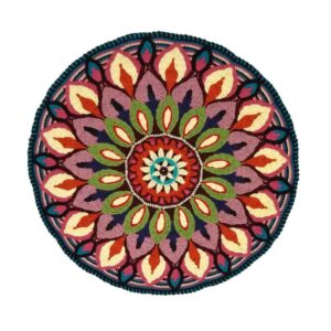 Tapis de sol macramé bohème tissé à la main – Motif Kokab