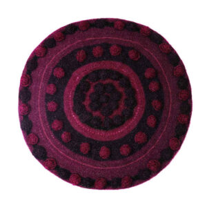 Tapis de sol macramé bohème tissé à la main – Motif Rose