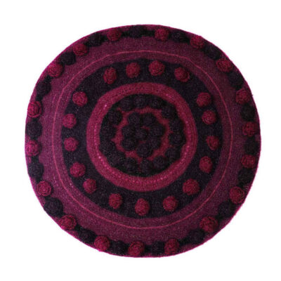 Tapis de sol macramé bohème tissé à la main – Motif Rose
