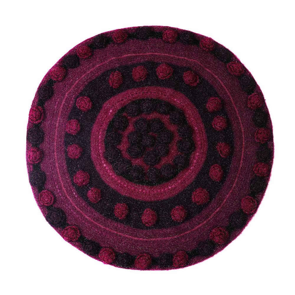 Tapis de sol macramé bohème tissé à la main – Motif Rose