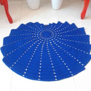 Tapis de sol macramé bohème tissé à la main – Design Coquillage
