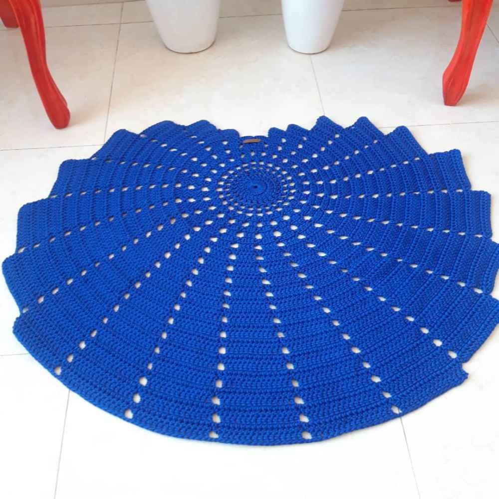 Tapis de sol macramé bohème tissé à la main – Design Coquillage