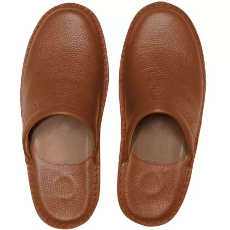 Pantoufles style islamique Nalain en cuir véritable pour hommes