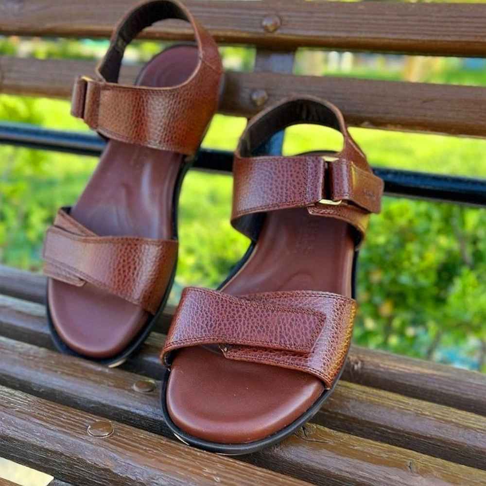 Sandales en cuir naturel pour hommes Modèle Sun