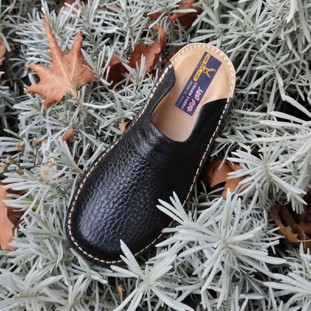 Pantoufles style islamique Nalain en cuir véritable pour hommes