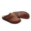 Mules style islamique Nalain en cuir véritable pour hommes Noires