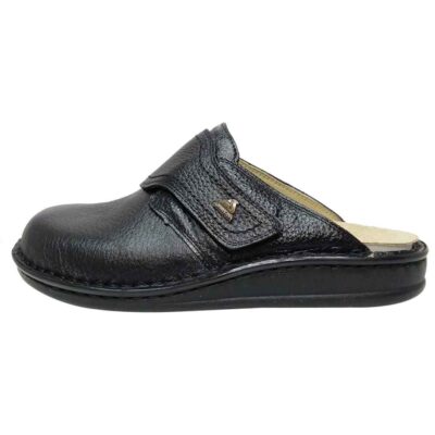 Mules style islamique Nalain en cuir véritable pour hommes Noires