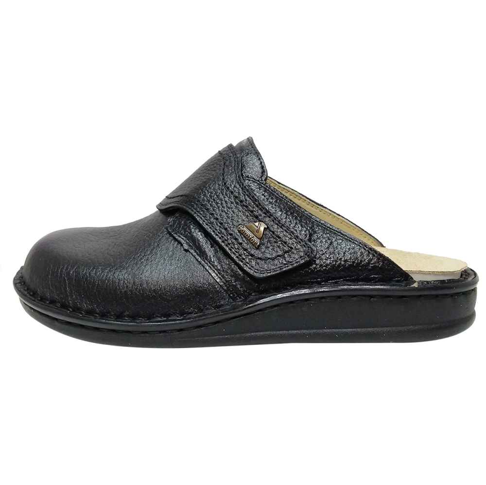 Mules style islamique Nalain en cuir véritable pour hommes Noires