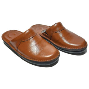 Mules style islamique Nalain en cuir véritable pour hommes Miel