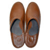 Mules style islamique Nalain en cuir véritable pour hommes Miel