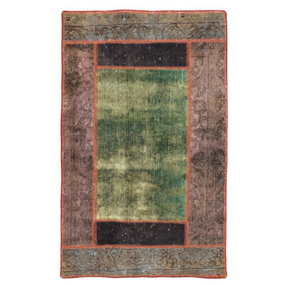 Tapis patchwork noué à la main persan vintage Baran