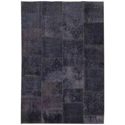 Tapis patchwork noué à la main persan vintage Sombre