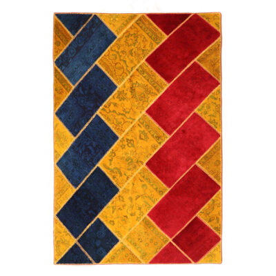 Tapis patchwork noué à la main persan vintage Elham