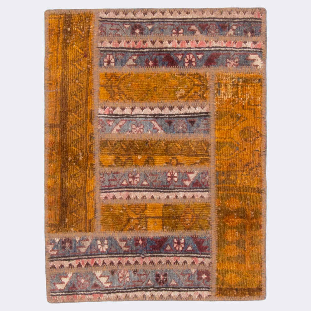Tapis patchwork noué à la main persan vintage Jahan
