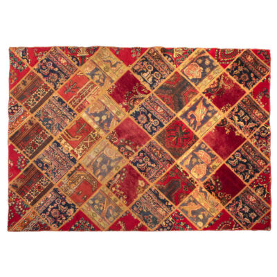 Tapis patchwork noué à la main persan vintage Katayoun