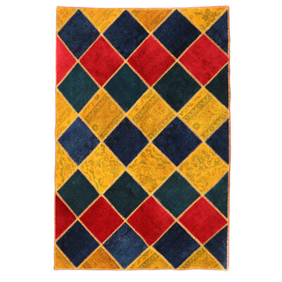 Tapis patchwork noué à la main persan vintage Narges