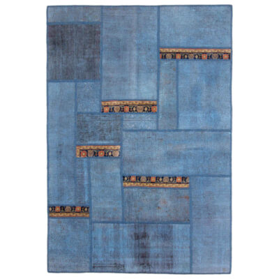 Tapis patchwork noué à la main persan Océan