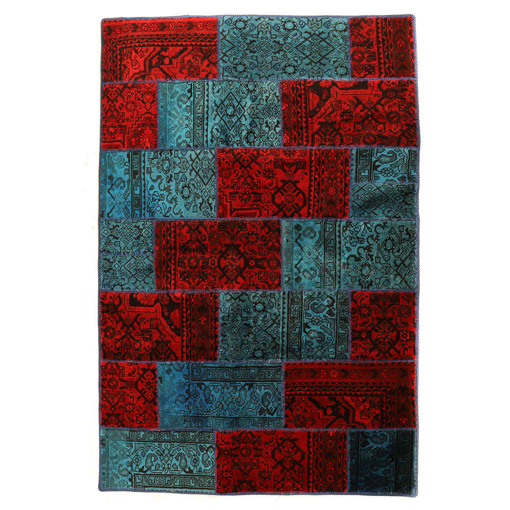 Tapis patchwork noué à la main persan vintage Royal