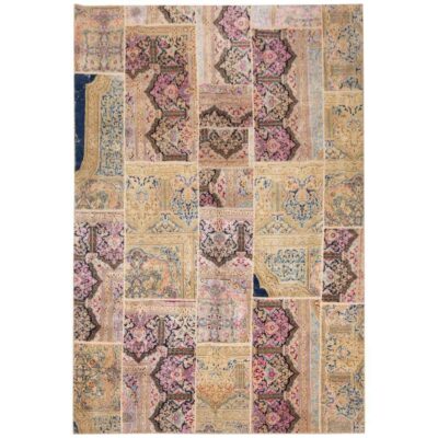 Tapis patchwork noué à la main persan vintage Salva