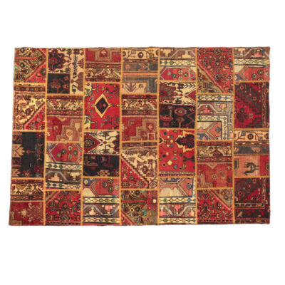 Tapis patchwork noué à la main persan vintage Vala