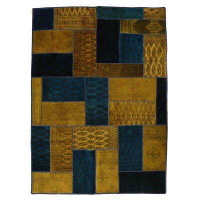 Tapis patchwork noué à la main persan vintage Blé