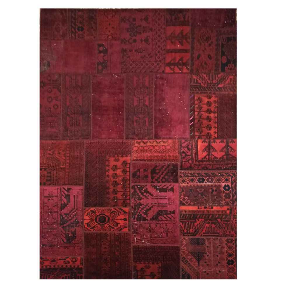 Tapis patchwork noué à la main persan vintage Yaghoot