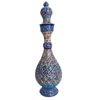 Bouteille décorative en cuivre – Émail Minakari persan Eslimi
