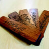 Marque-pages en bois avec poèmes calligraphiés persans – Lot de 5