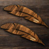 Marque-pages en bois artistique inspiré du style persan – Forme plume – Lot de 2