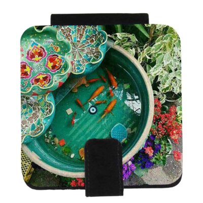 Miroir de poche avec motif Houz inspiré de la Perse