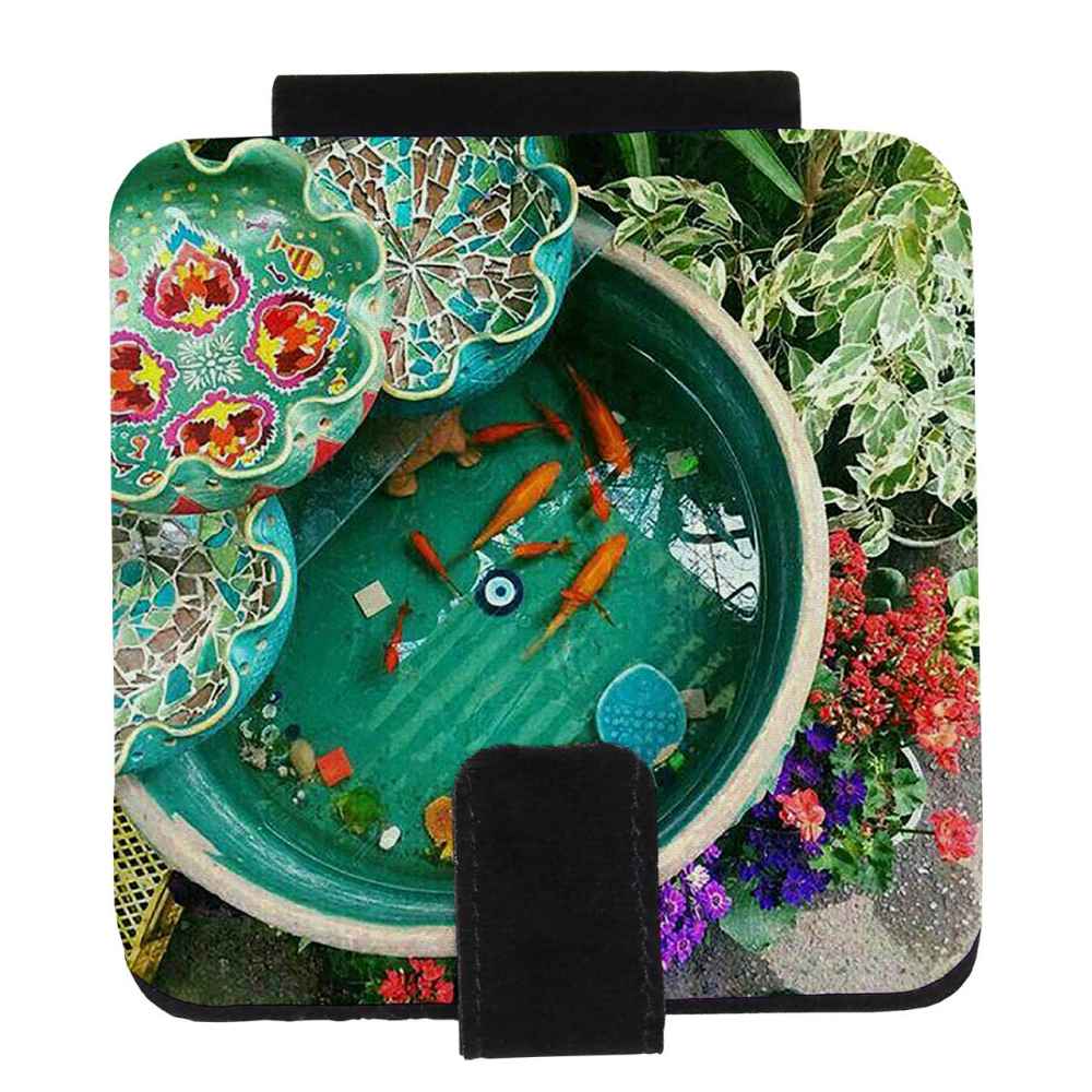 Miroir de poche avec motif Houz inspiré de la Perse