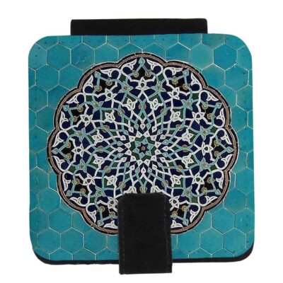 Miroir de poche avec motif Nahal inspiré de la Perse
