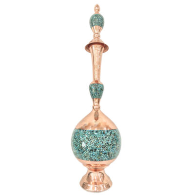 Bouteille décorative en cuivre – Artisanat persan avec incrustation de turquoise Ocean