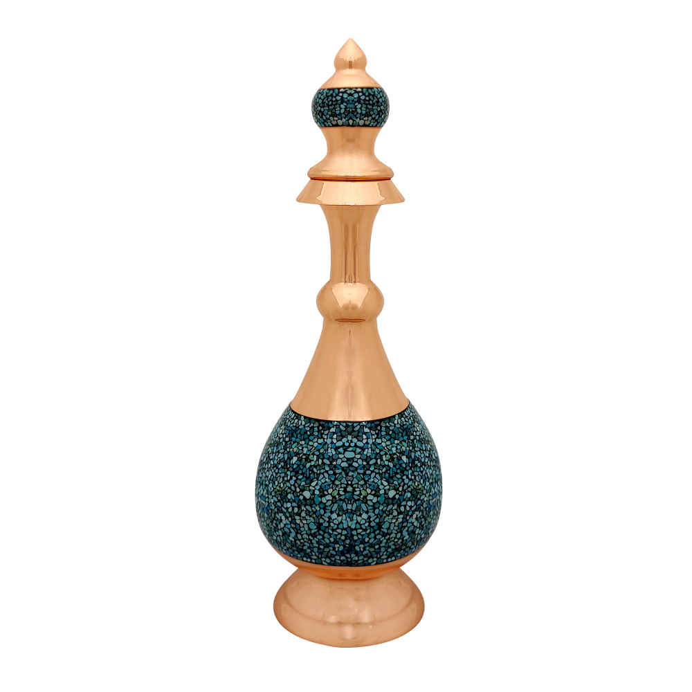 Bouteille décorative en cuivre - Artisanat persan avec incrustation de turquoise Sarahi