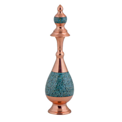 Bouteille décorative en cuivre – Artisanat persan avec incrustation de turquoise Shine