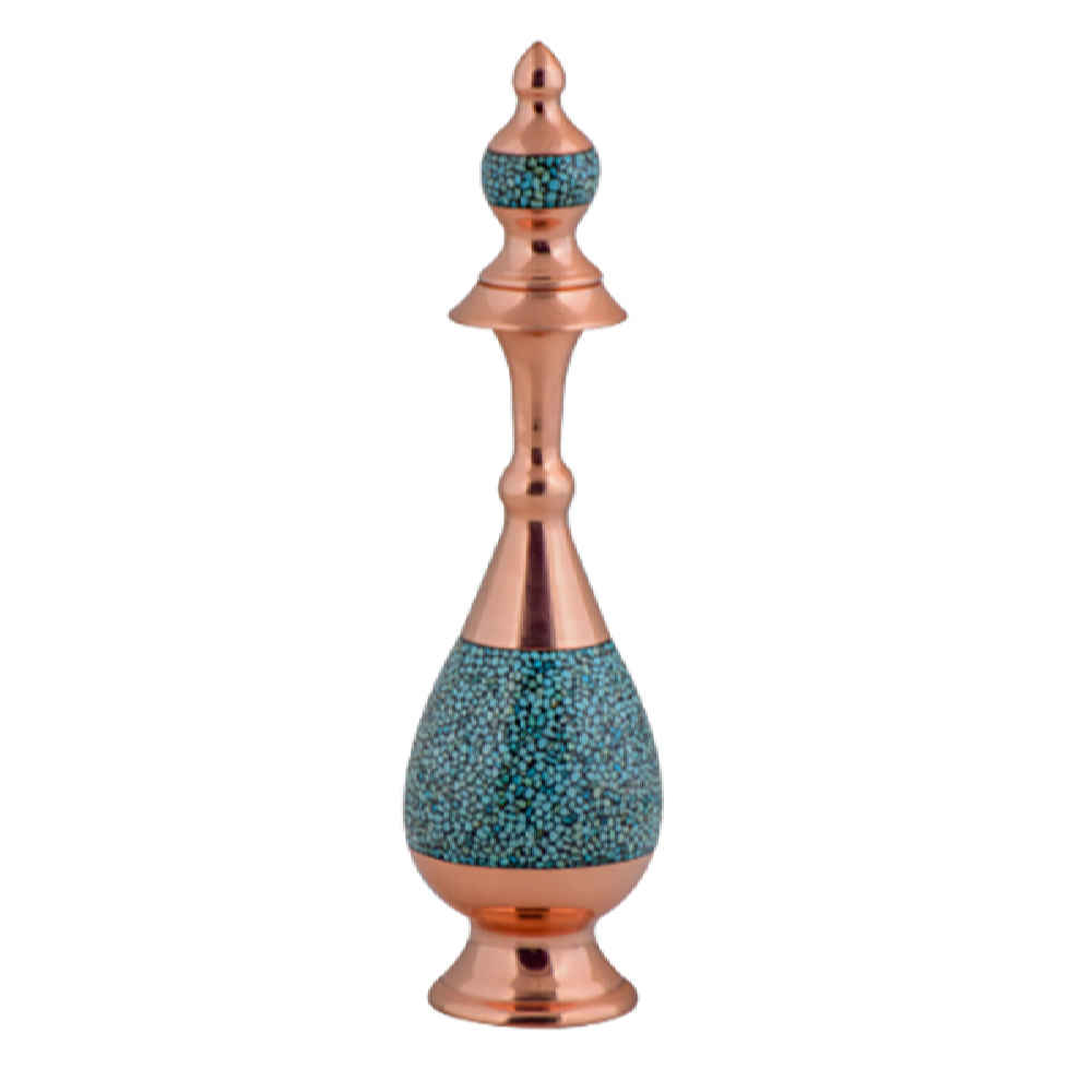 Bouteille décorative en cuivre - Artisanat persan avec incrustation de turquoise Shine