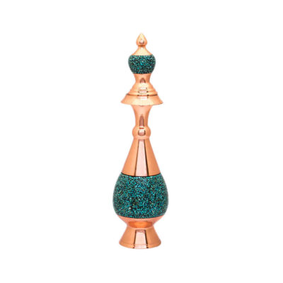 Bouteille décorative en cuivre – Artisanat persan avec incrustation de turquoise Vala